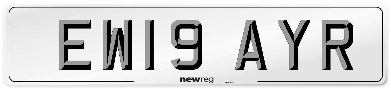 EW19 AYR Number Plate from New Reg